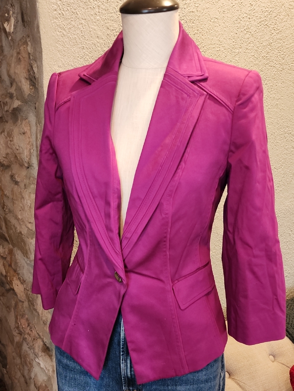 White House Black Market Magenta Tailored Blazer
